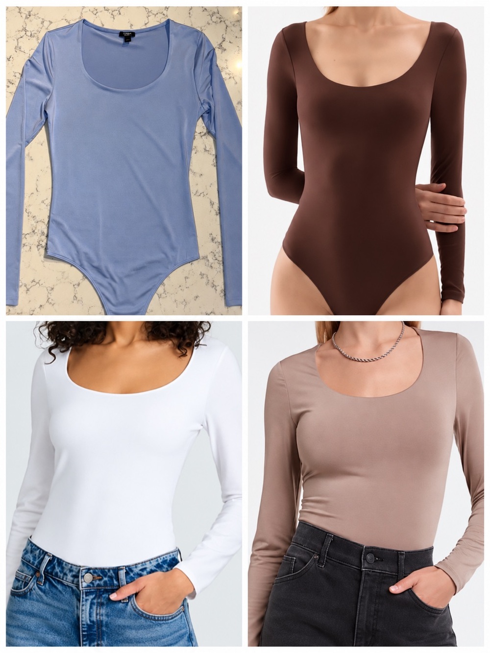 Express Body Contour Scoop
Neck Long Sleeve Bodysuit Size XS Bundle of 4